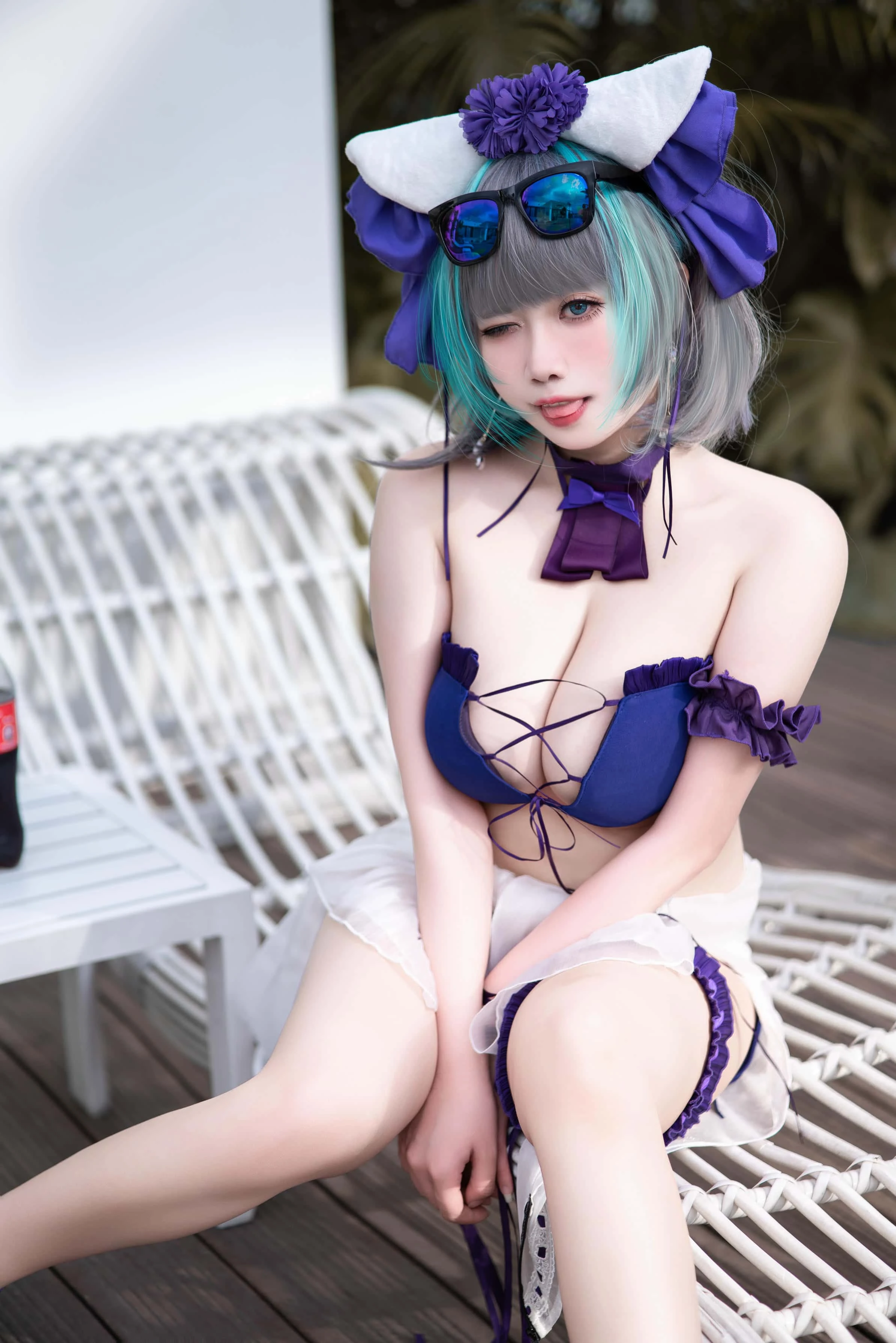 贞子蜜桃 碧蓝航线 柴郡泳装