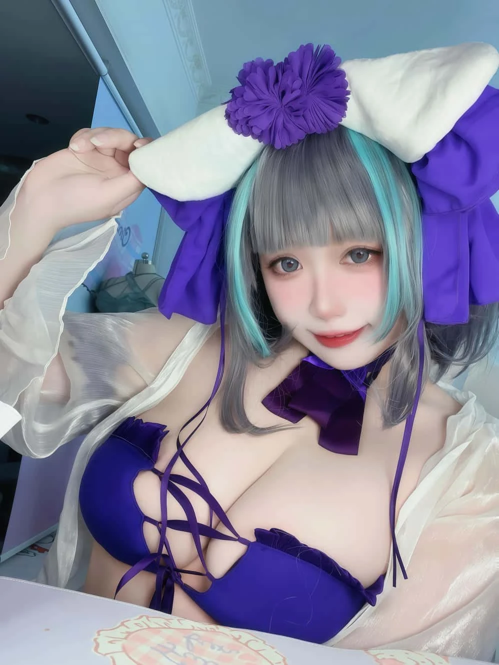 贞子蜜桃 碧蓝航线 柴郡泳装