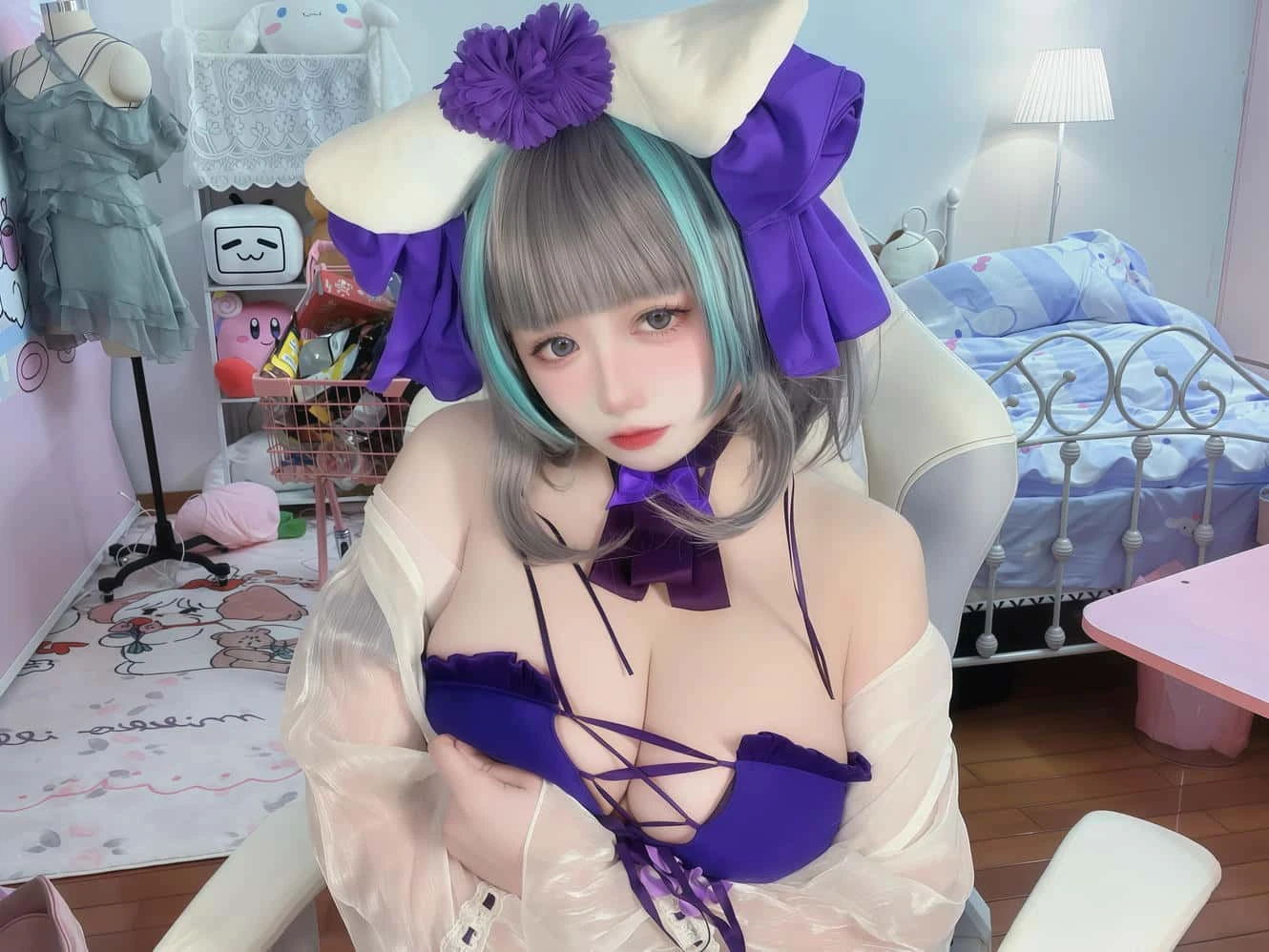 贞子蜜桃 碧蓝航线 柴郡泳装